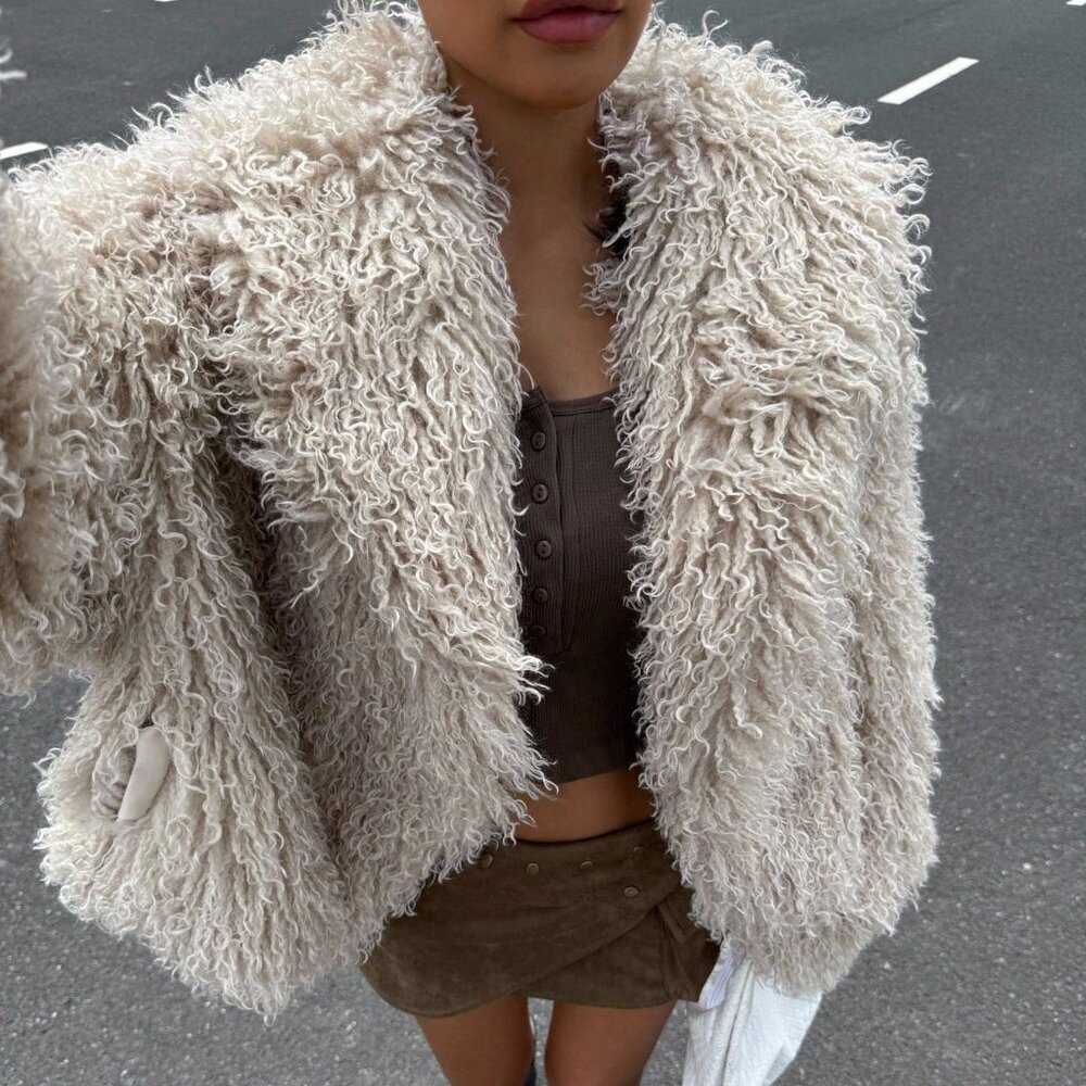 Cream Casual Women's Faux Fur Jacket - Picture 3 of 7